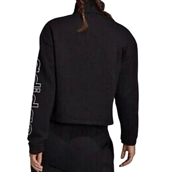 Adidas Essential Loose Fit Cropped Top Logo Black X LARGE Activewear Pullover - Picture 3 of 10